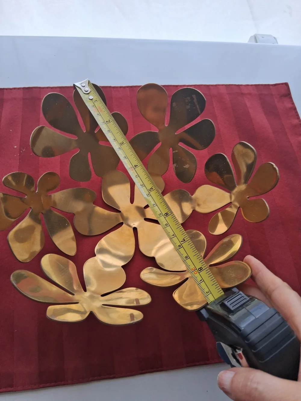 Brass Floral Metal Wall Art - Gold Floral Sculpture